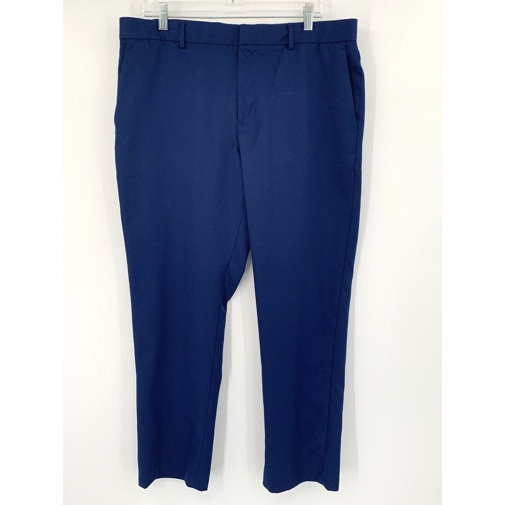 Perry Ellis Blue Slim Fit Flat Front Straight Leg Men's Pants‎ Size W36 L30 - Picture 3 of 7